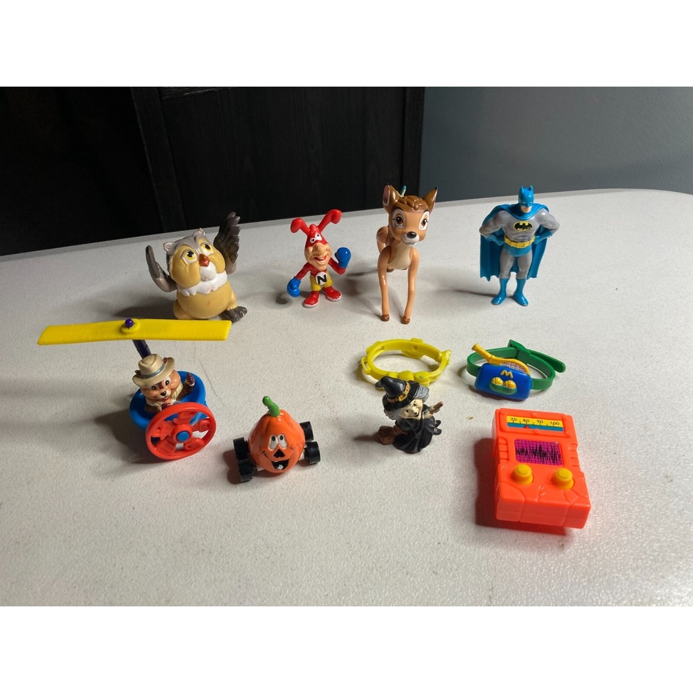 Vintage 1980s Toy Lot Figures Accessories TMNT Russ Berrie Applause Batman Bambi